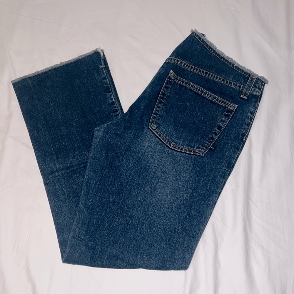 Vintage Abercrombie & Fitch Cropped Dark Wash Denim Jeans 6
 2000s y2k A&F